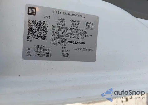 2023 GMC Savana Cargo Rwd 3500 Extended Wheelbase Work Van из США, поврежденный, VIN 1GTZ7HFP0P1120200